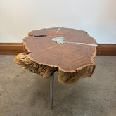 Alder & Tweed Coffee Table with Three Stainless Peg Legs R:800 Molten Metal, Sku 033019